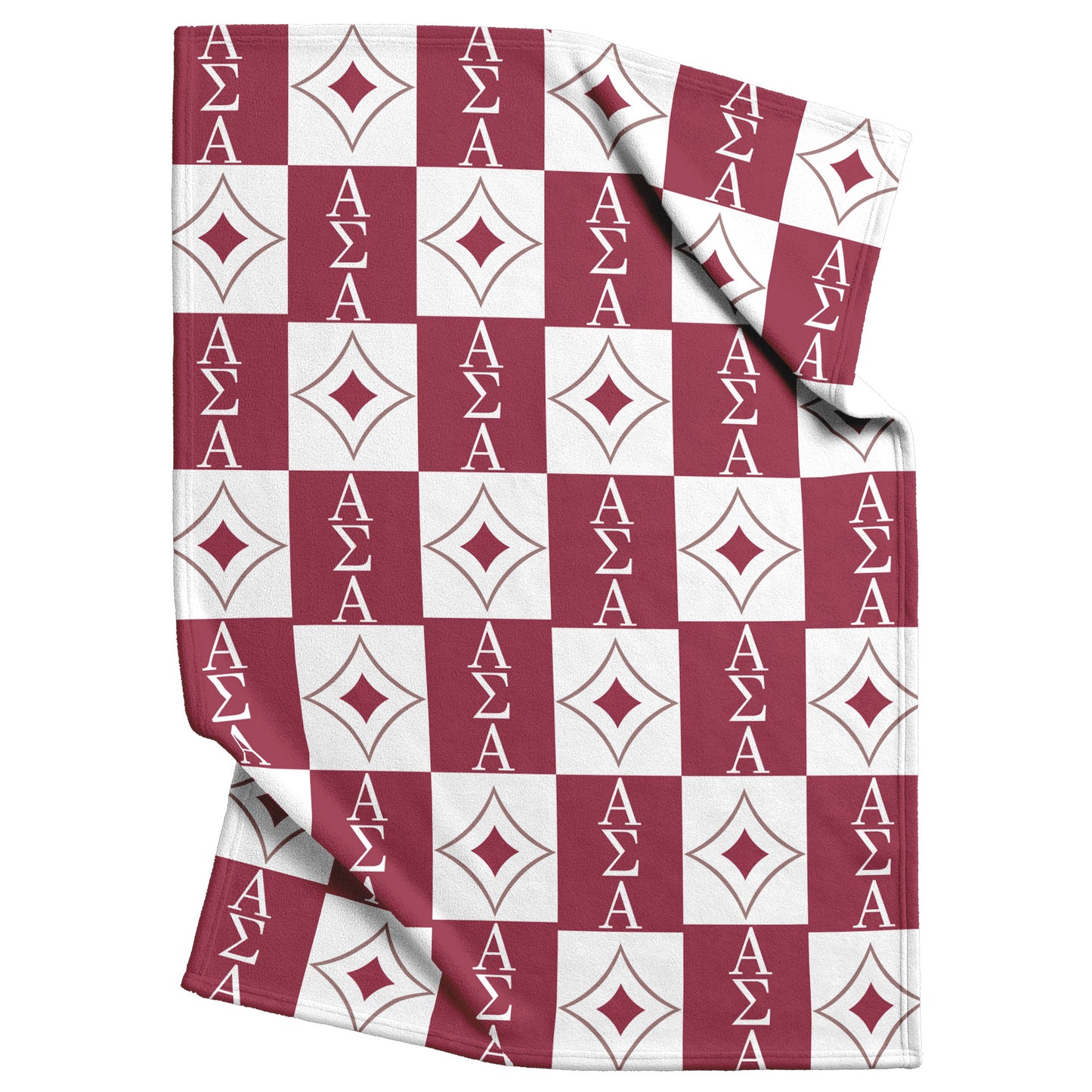 Alpha Sigma Alpha Sorority, Greek Letters Checker Box Pattern, Fleece Blanket