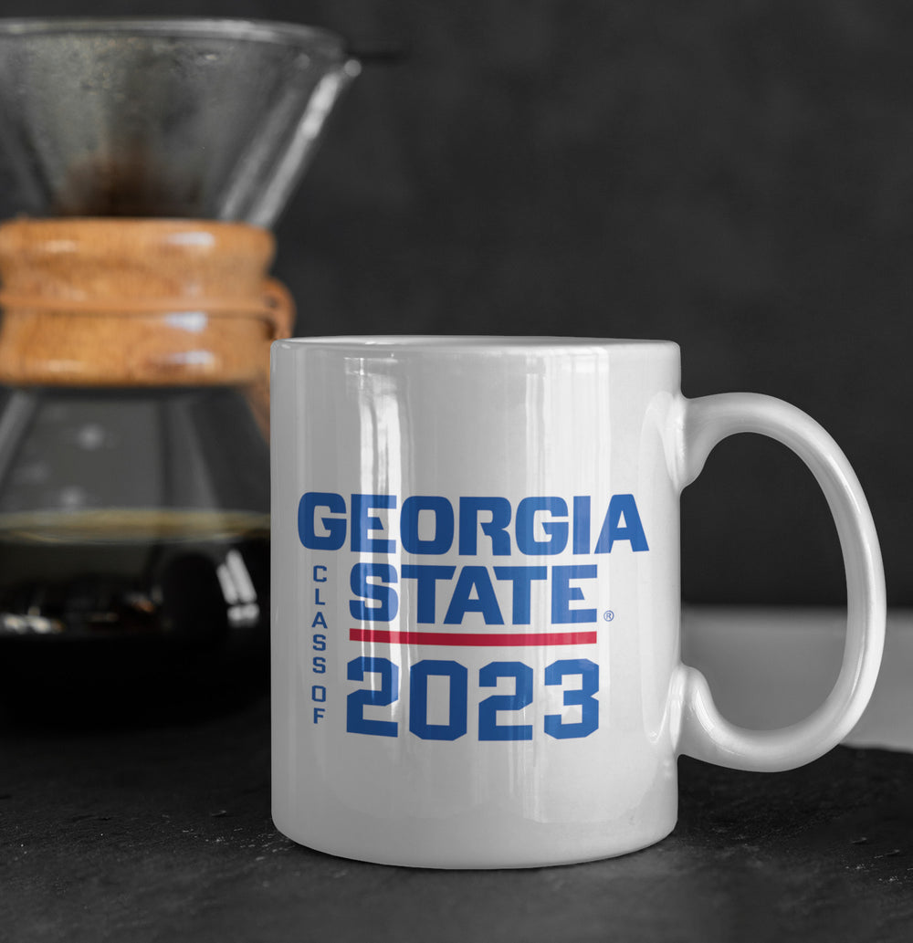 Georgia State, Class of 2023, White Mug- 11oz