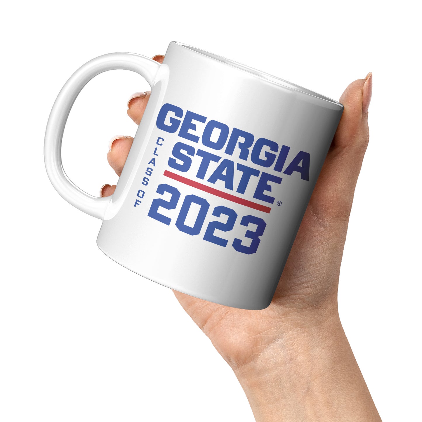 Georgia State, Class of 2023, White Mug- 11oz