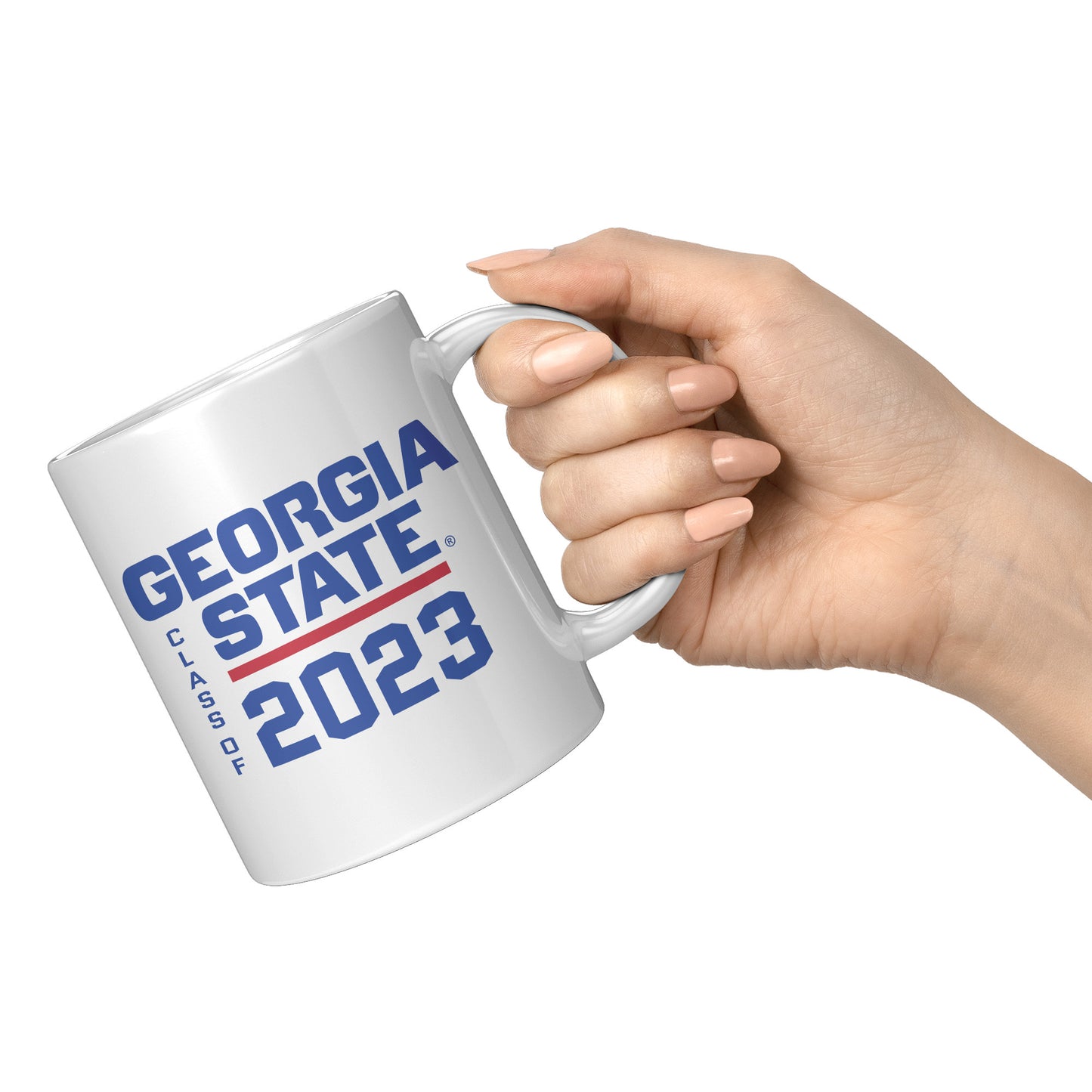 Georgia State, Class of 2023, White Mug- 11oz