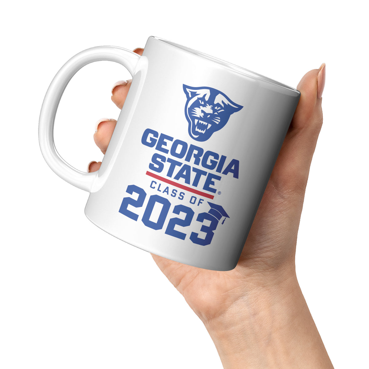 Panthers, Georgia State, Class OF 2023, White Mug-11oz