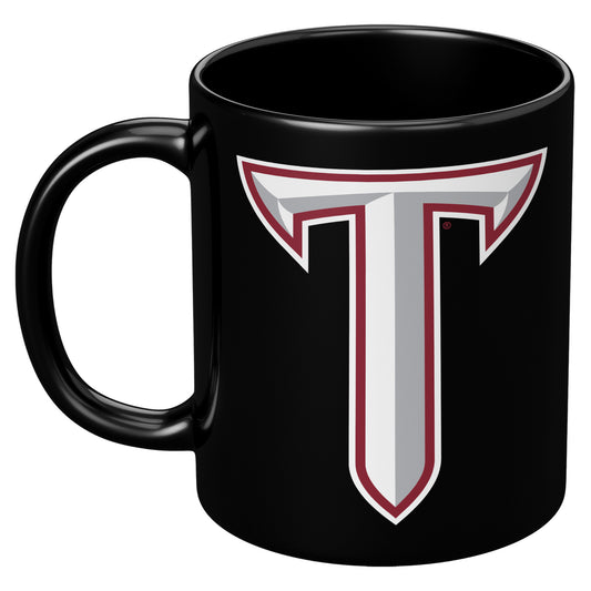Troy University, Troy Logo, 11oz Black Mug