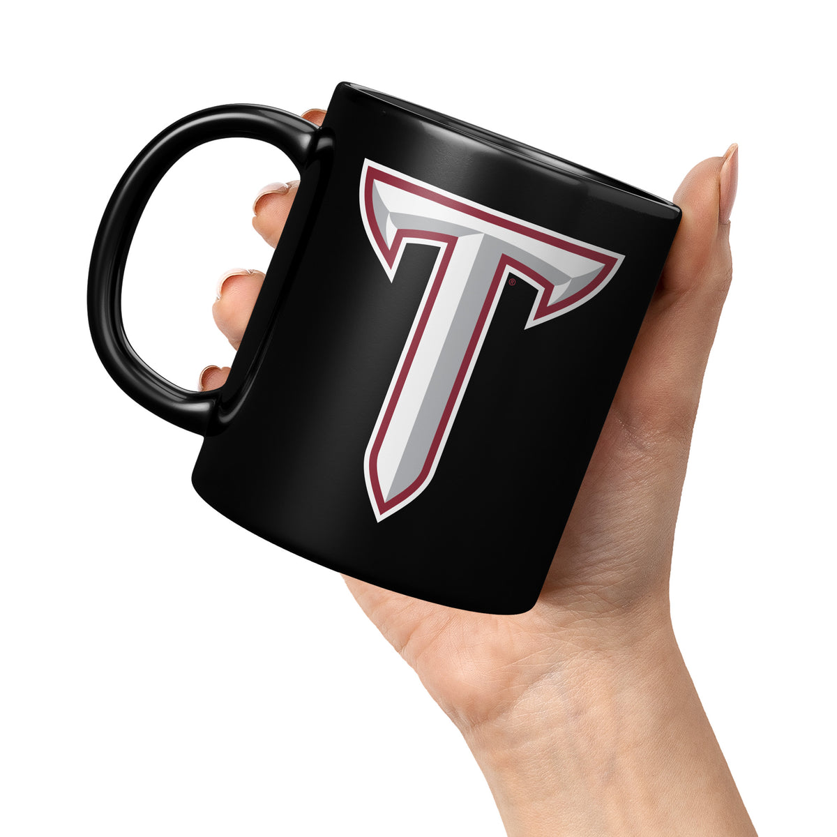 Troy University, Troy Logo, 11oz Black Mug