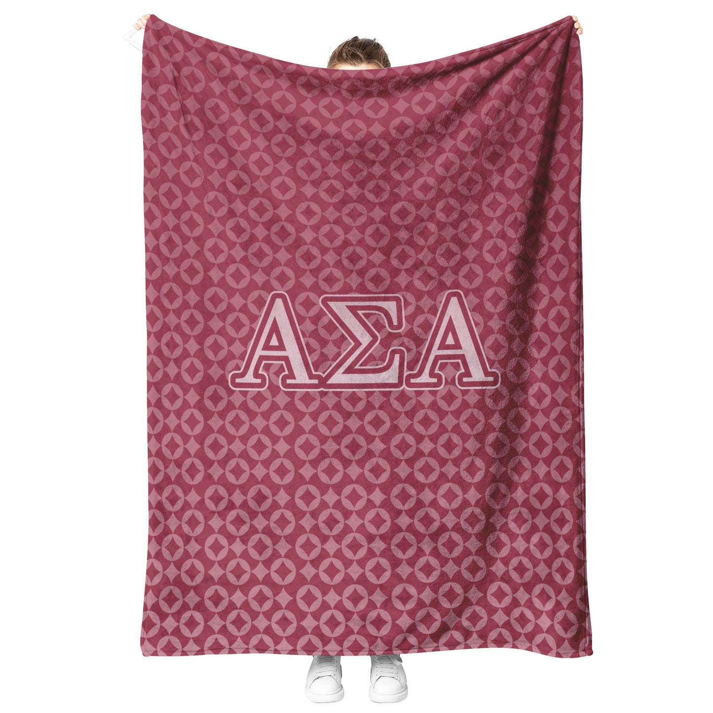 Alpha Sigma Alpha Sorority, Greek Letters Logo, Fleece Blanket