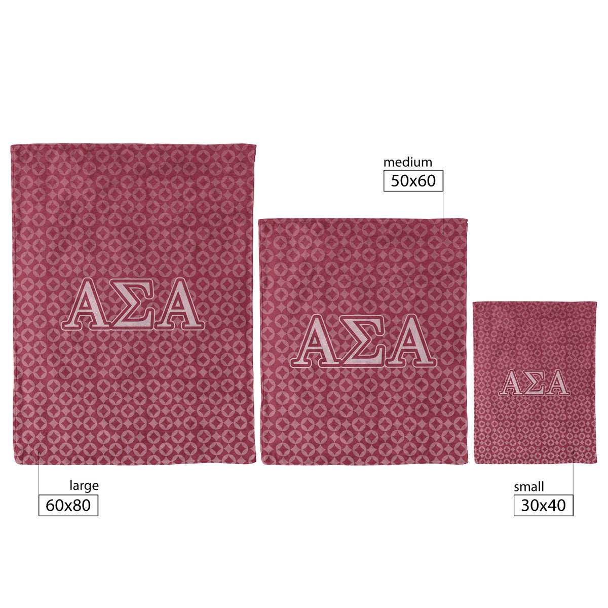 Alpha Sigma Alpha Sorority, Greek Letters Logo, Fleece Blanket