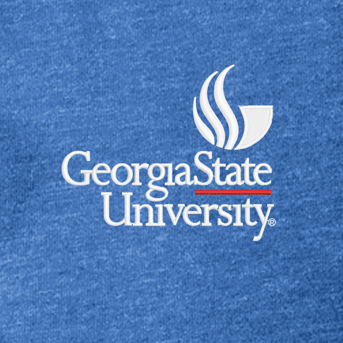 Georgia State University Ladies Sueded Cotton Blend Full-Zip Hoodie-Royal Heather