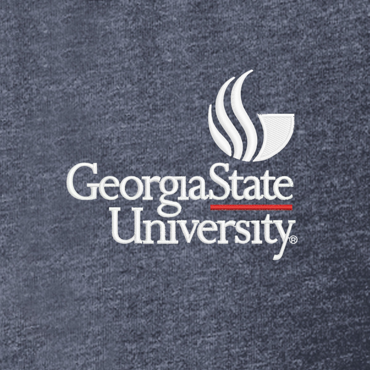 Georgia State University Ladies Sueded Cotton Blend Full-Zip Hoodie-True Navy Heather