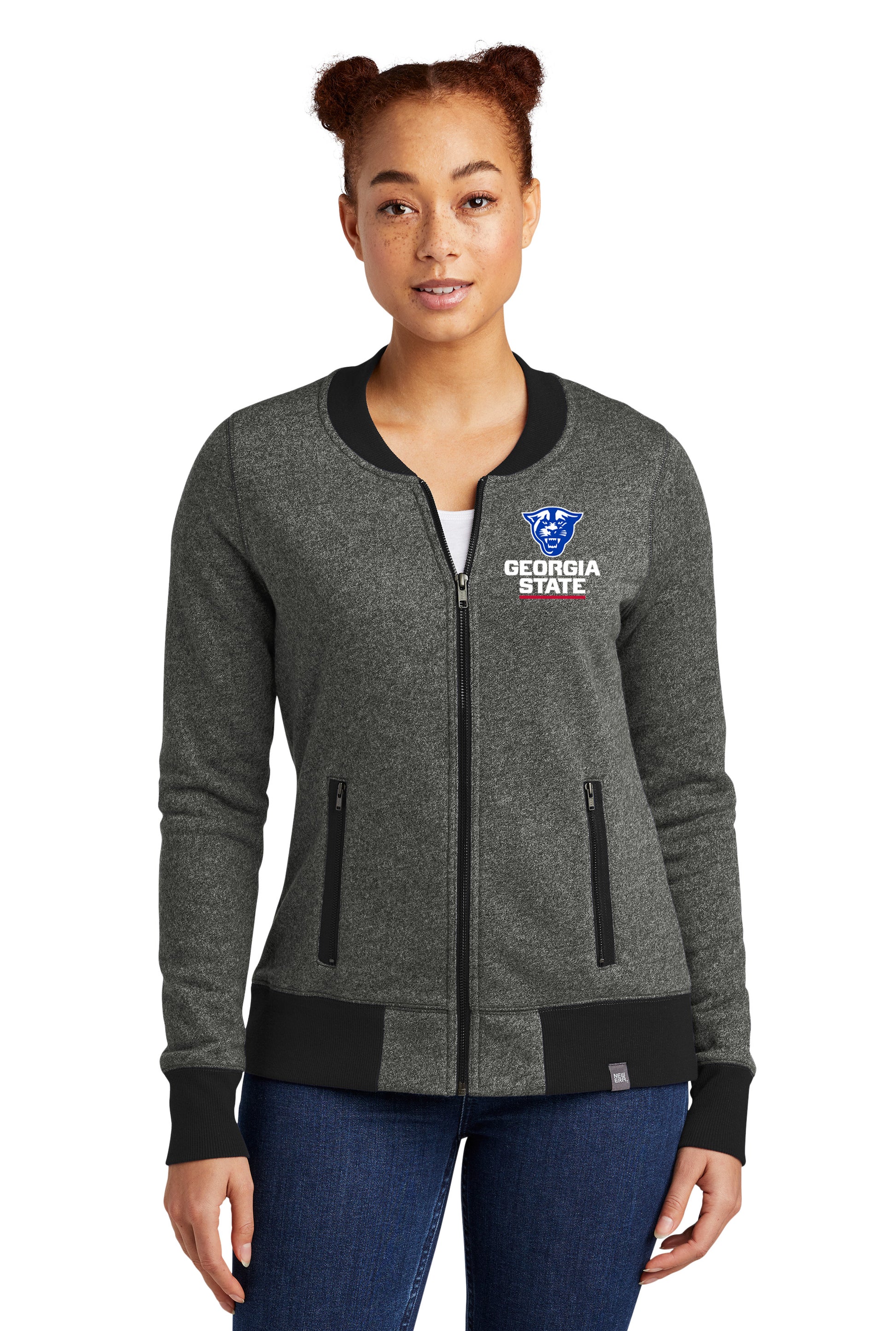 Georgia State Panthers Ladies French Terry Baseball Full-Zip- Black Wist/Black