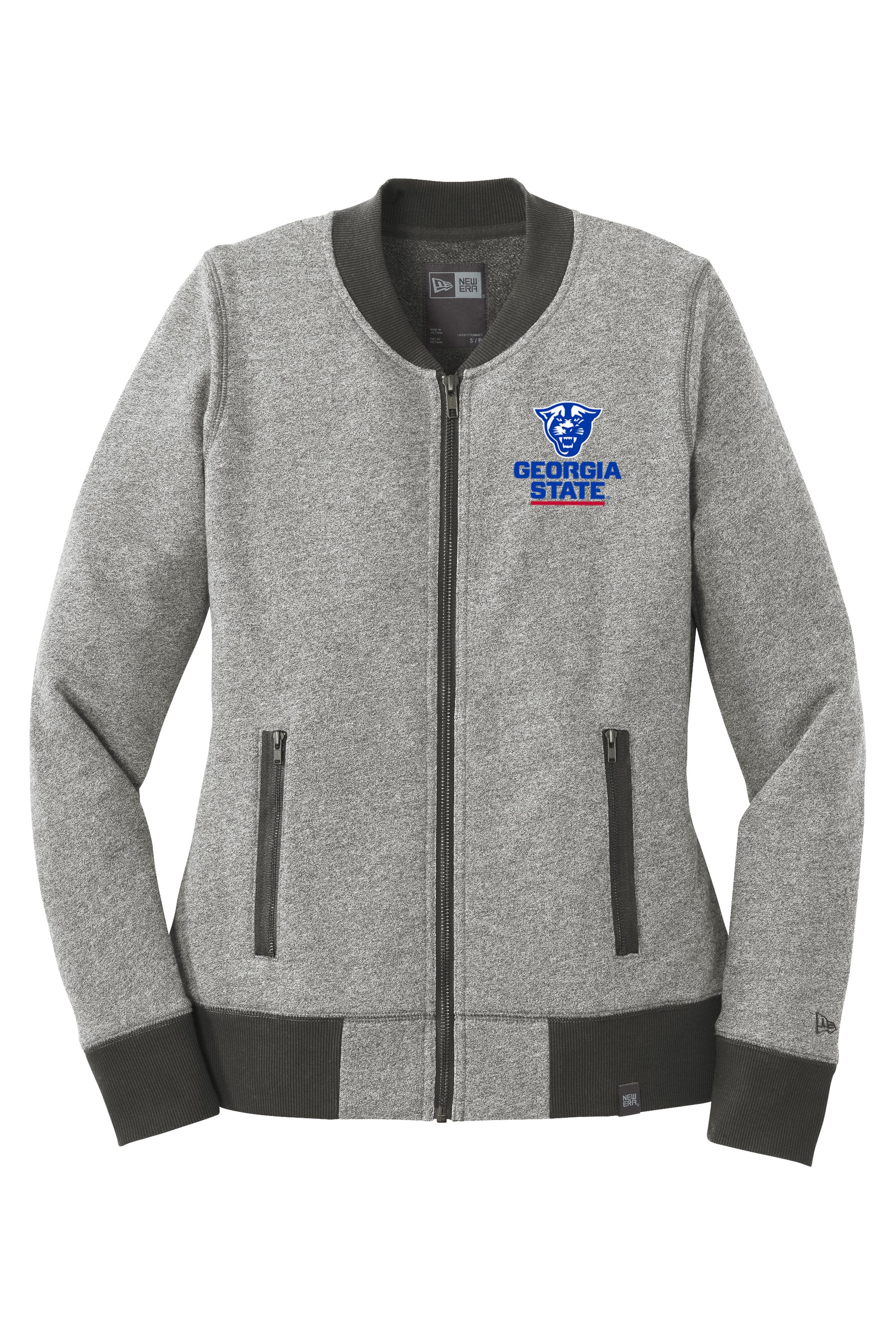Georgia State Panthers Ladies French Terry Baseball Full-Zip- Light Graphite Twist/Graphite