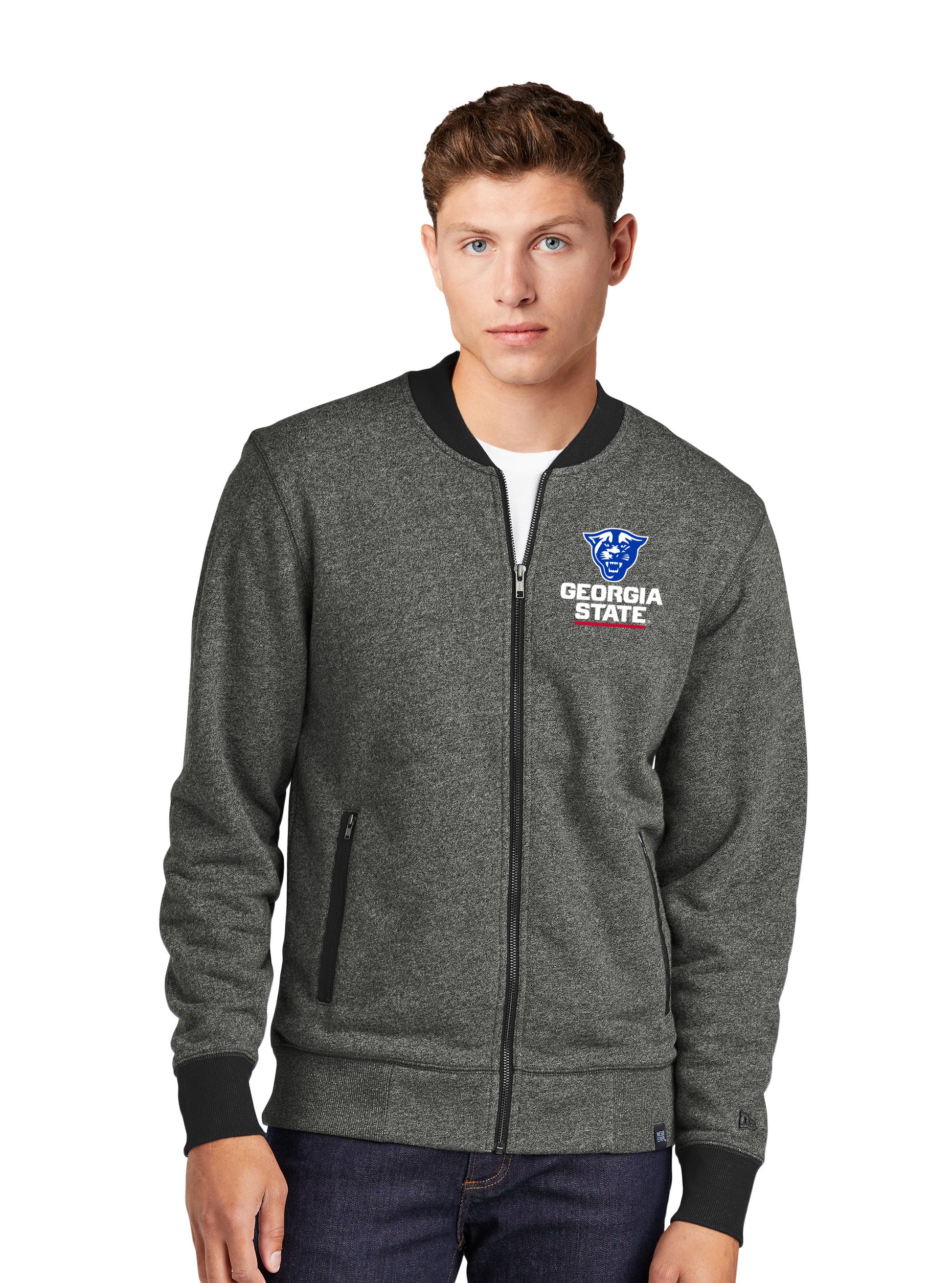 Georgia State Panthers French Terry Baseball Full-Zip_Black Twist/black