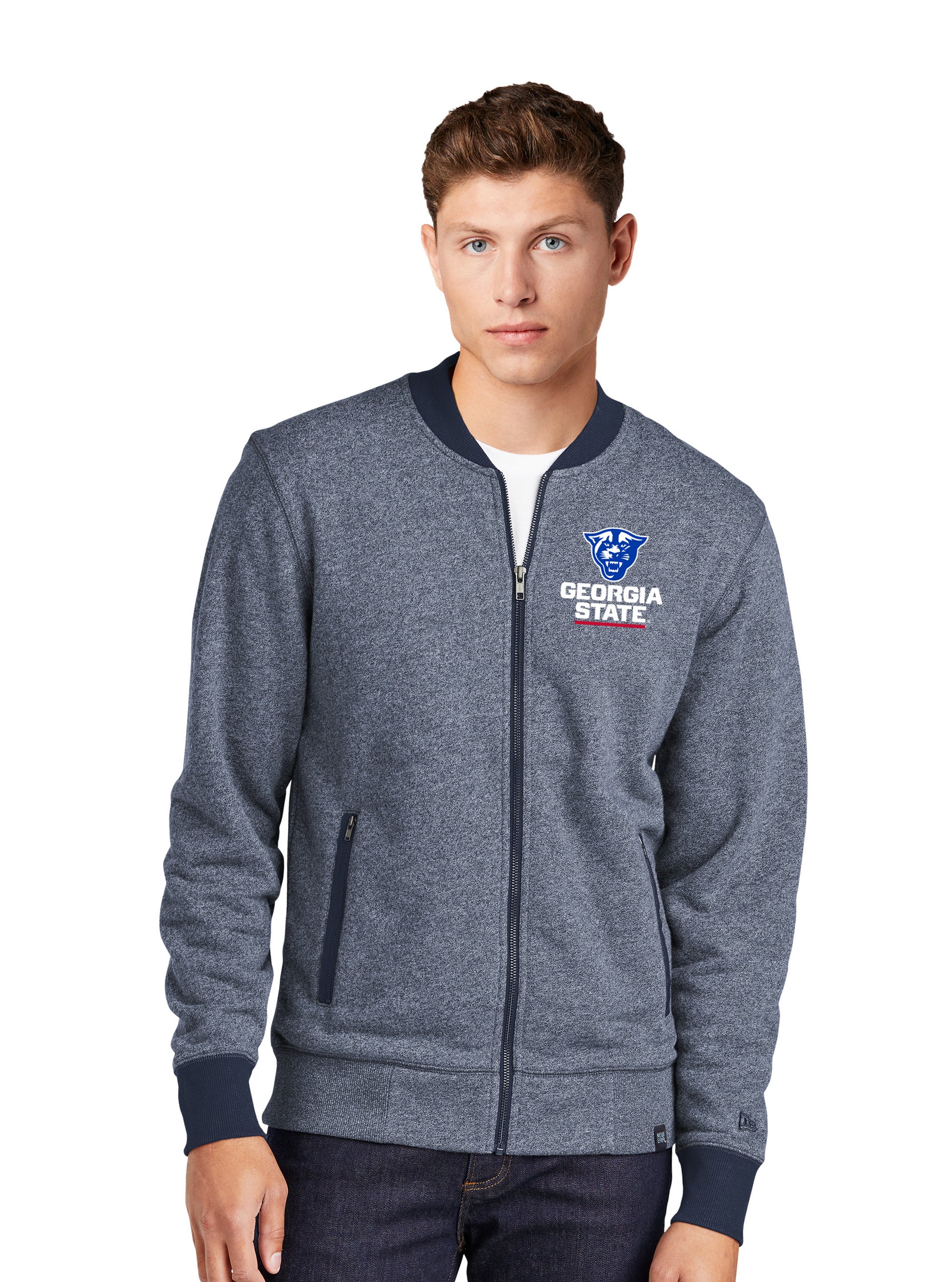 Georgia State Panthers French Terry Baseball Full-Zip_True Navy Twist/True Navy