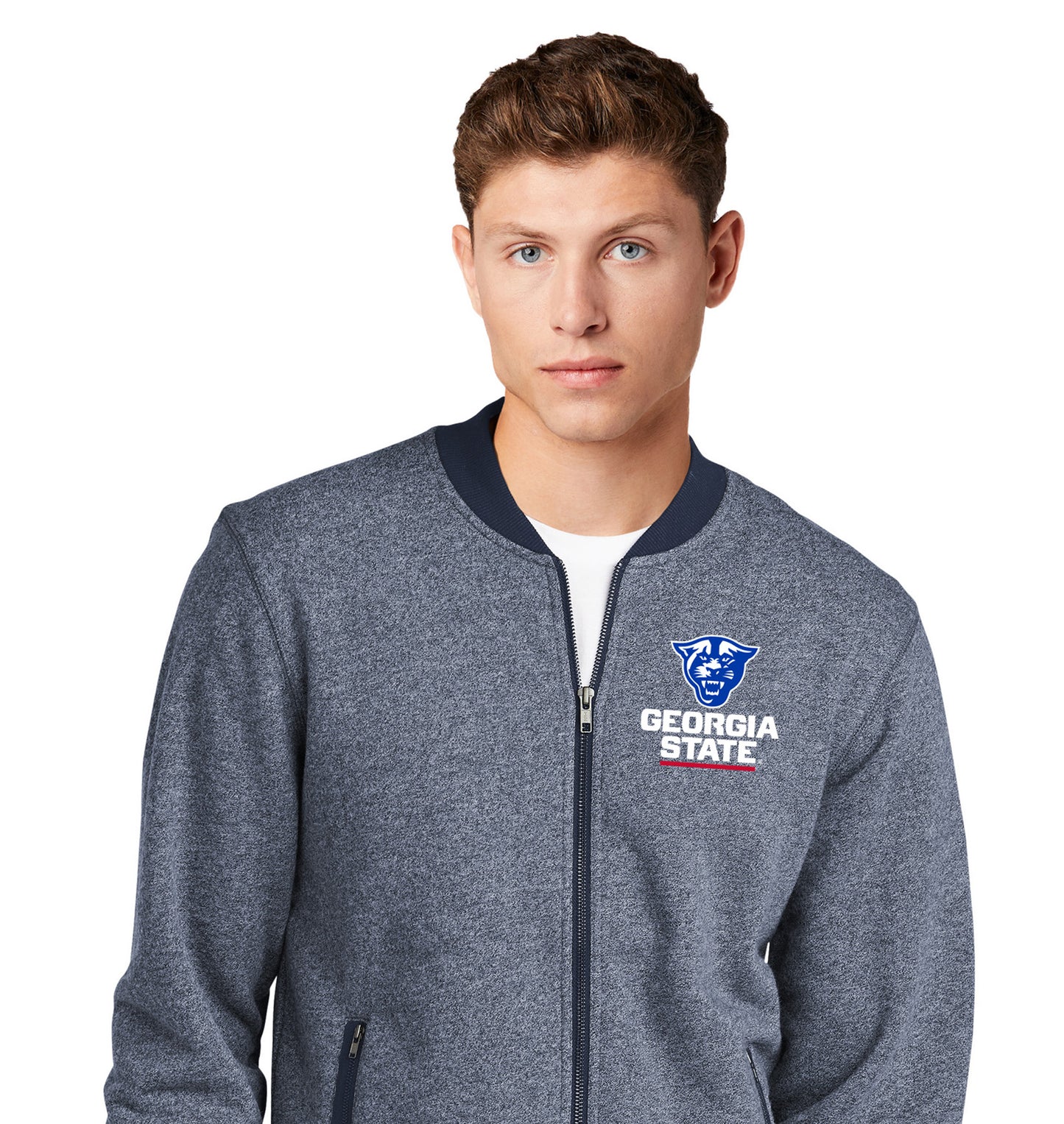 Georgia State Panthers French Terry Baseball Full-Zip_True Navy Twist/True Navy