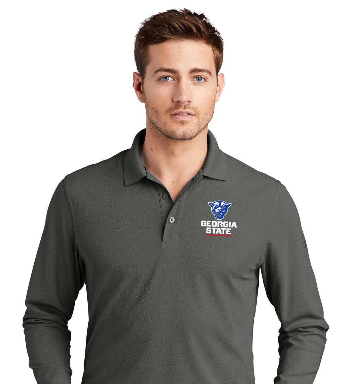 Georgia State Panthers OGIO ® Caliber2.0 Long Sleeve Polo-Diesel Grey