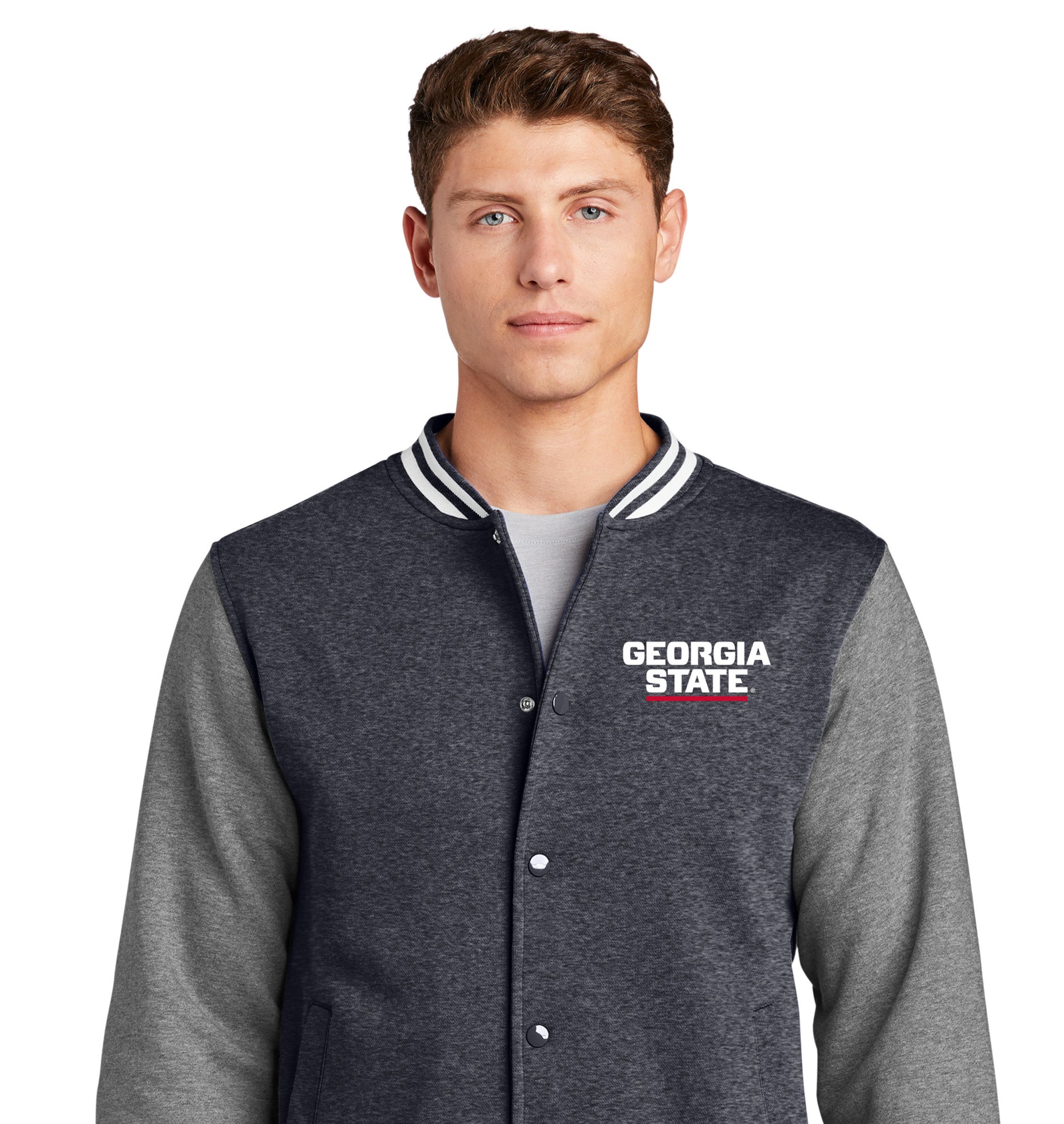 Georgia State University Embroidered Fleece Letterman Jacket COLLEGIATE FANS