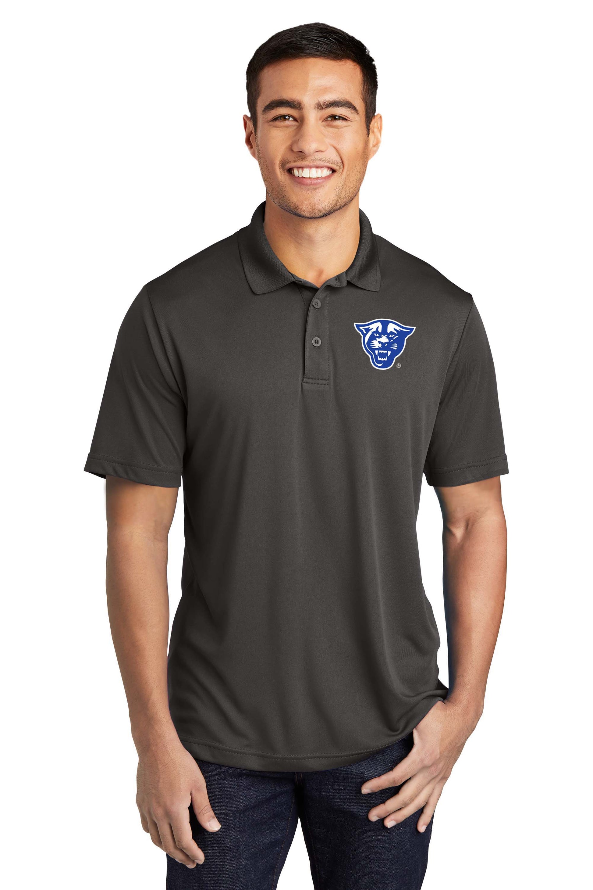 Panthers Performance Embroidery Polo-Iron Grey