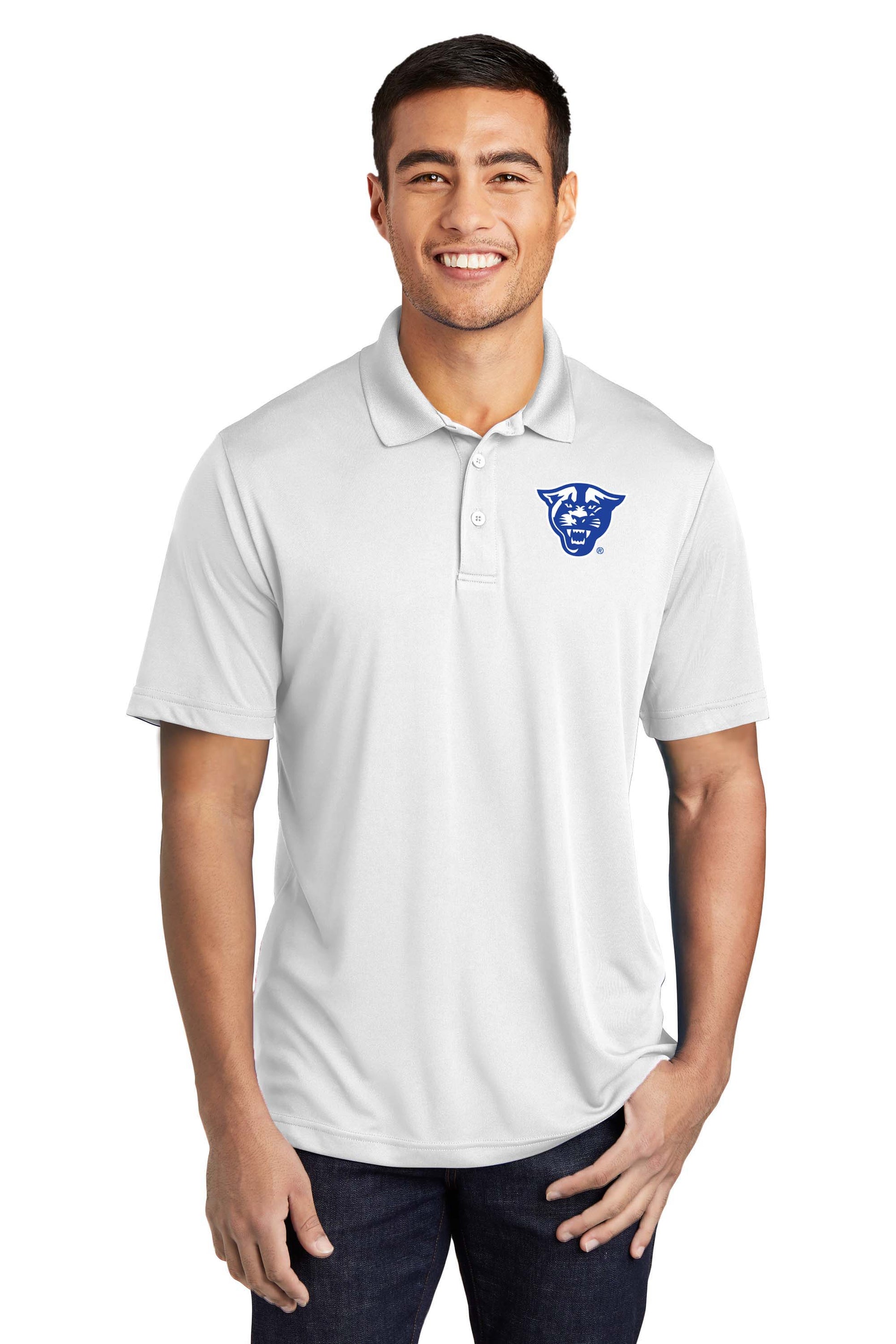 Panthers Performance Embroidery Polo-White