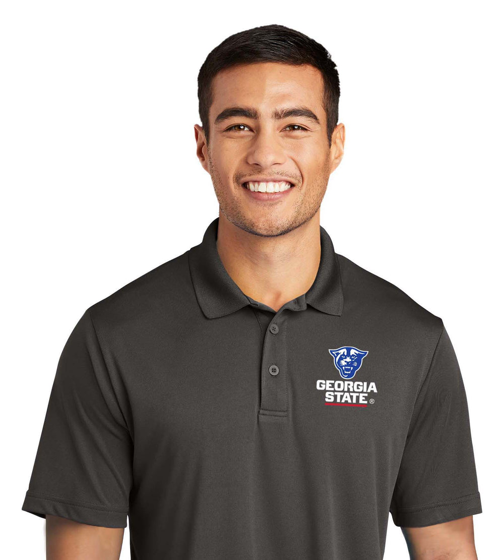 Georgia State Panthers Performance Embroidery Polo-Iron Grey
